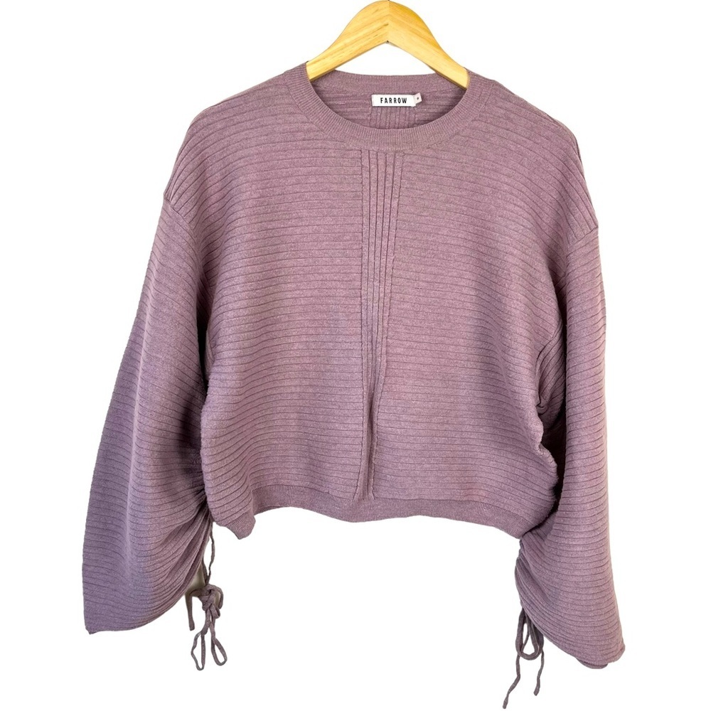Anthropologie Farrow balloon sleeve tuched sweater‎ size S